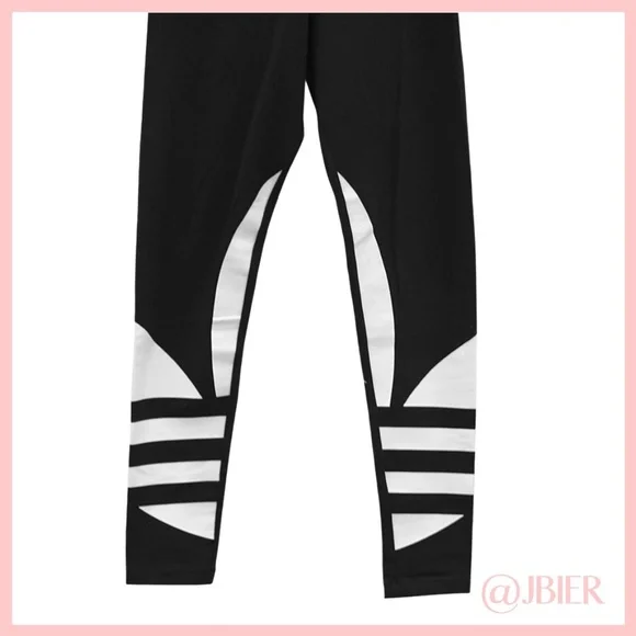 Adidas Black Logo Leggings - Picture 5 of 10